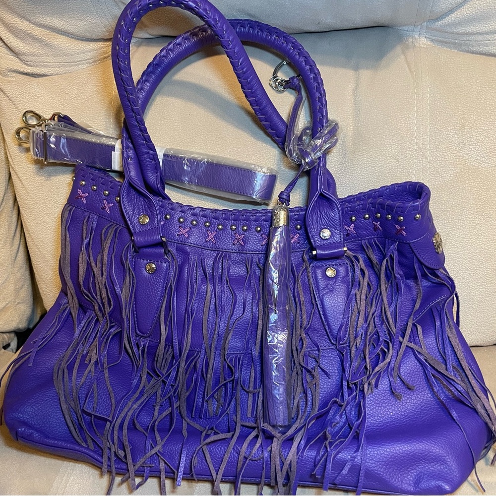Chi by Falchi shoulder bag genuine leather purple